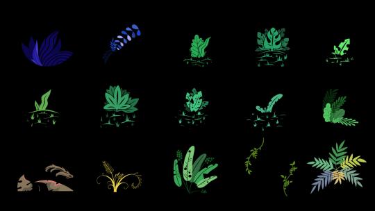 带通道的卡通植物生长视频可单独使用