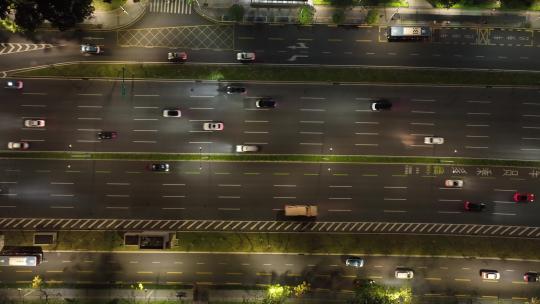 4K城市车流夜景航拍