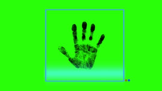 手印手掌扫描密码 ID 绿屏4K视频素材模板下载