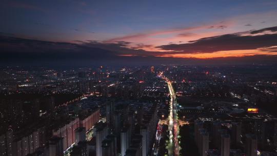 安阳城市夜景航拍视频素材模板下载