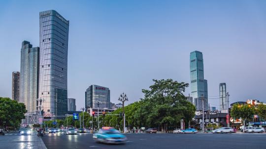 湖南长沙城市风光交通高楼延时摄影