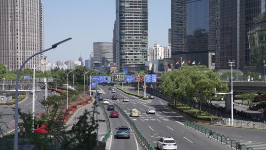 上海陆家嘴街景视频素材模板下载