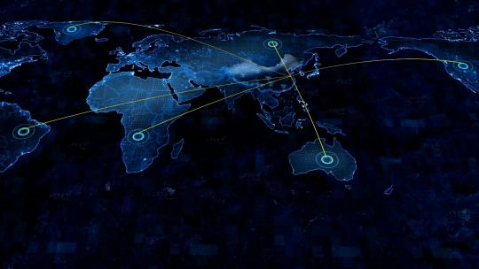 科技地图辐射中国世界高清AE视频素材下载