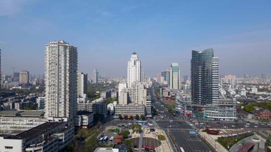 4k  航拍宁波老城城市街景