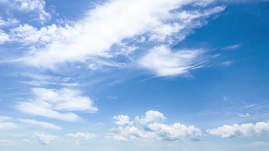 自然天空航拍蓝天白云风吹云流动延时