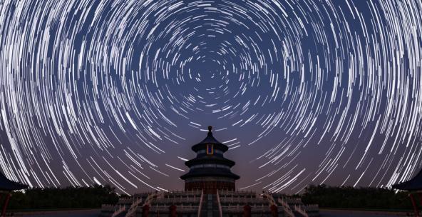 精品 · 北京天坛环绕星轨动态视频素材模板下载
