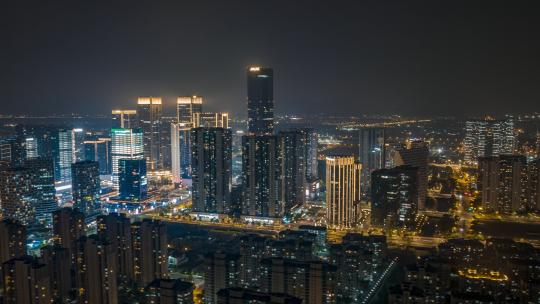 杭州未来科技城核心区夜景延时