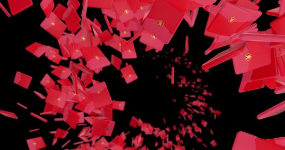 2款红包飞(ae模版)红包飞 红包群飞