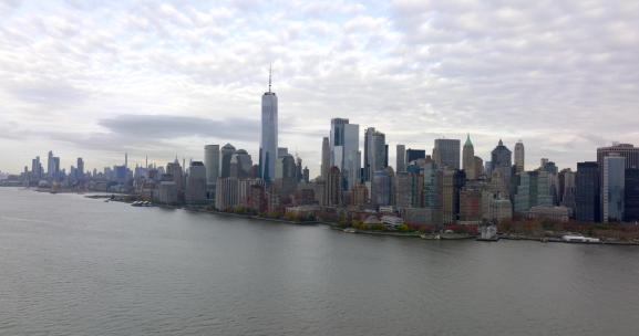5k俯瞰横向飞行曼哈顿纽约纽约