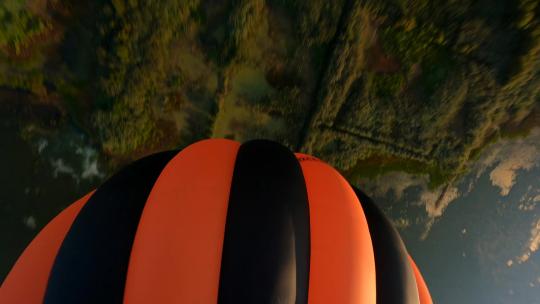 穿越机航拍热气球