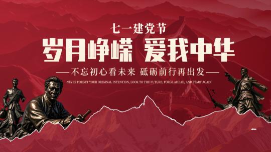 红色党政历史进程时间线图文宣传展示