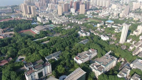 湖北武汉华中师范大学空镜航拍视频素材模板下载