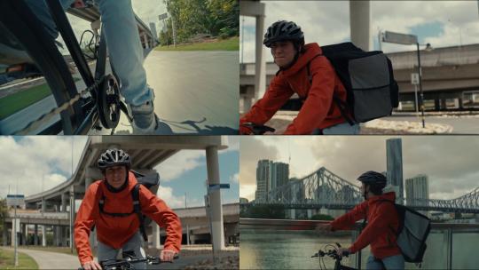 【合集】自行车骑手骑行送货视频素材模板下载