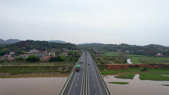 京广澳高速公路湖南衡东路段航拍