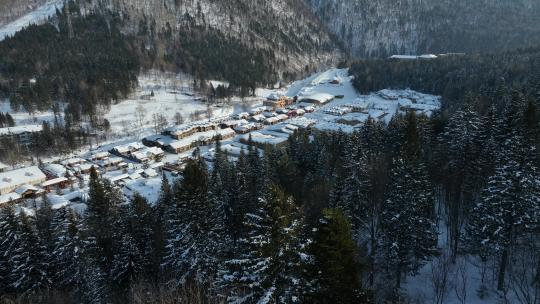 黑龙江雪乡森林自然风光航拍视野