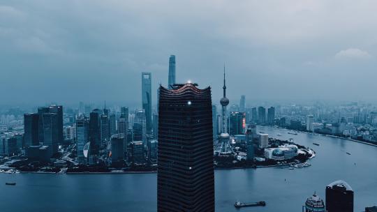 上海北外滩白玉兰大厦航拍空镜视频素材模板下载