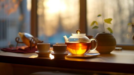 红茶茶水茶杯泡茶道茶叶香气热茶花草茶健康
