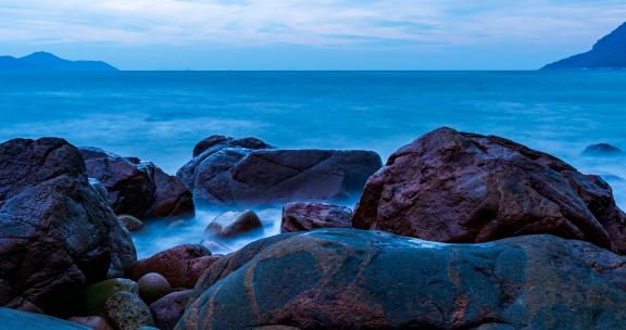 洞头礁石潮水海景延时