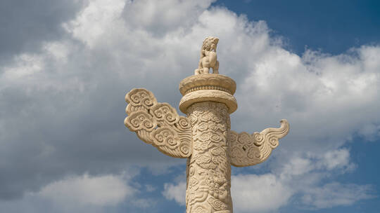 故宫华表和平鸽延时