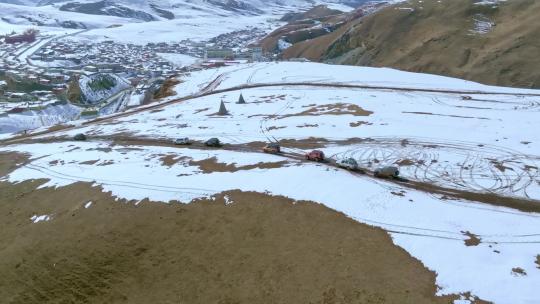 快进X10 高清航拍四川亚拉雪山高原风光