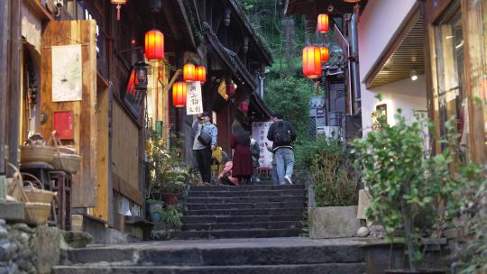 都江堰景区老街夜景