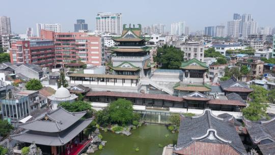 广州荔湾永庆坊粤剧博物馆街景航拍