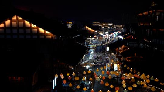 常德市河街古风夜景风光