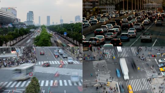 【合集】城市交通车流人流视频素材模板下载