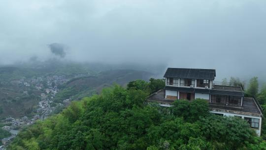 大自然森林茶园村庄云雾大山云海