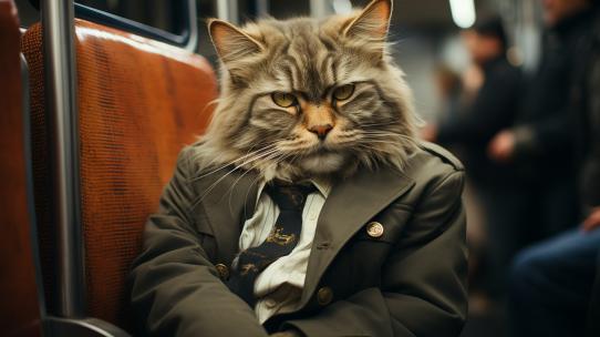 加班猫宠物猫咪家猫动物虎斑猫眼镜舒适慵懒视频素材模板下载