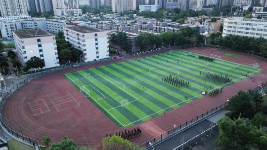 4K成都师范学院 狮子山校区学校操场足球场