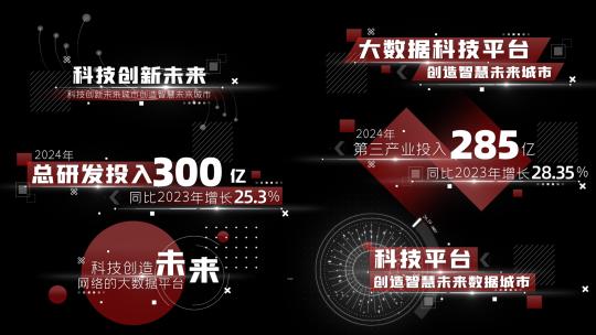 红色科技党政党建字幕条简洁简约AE模板