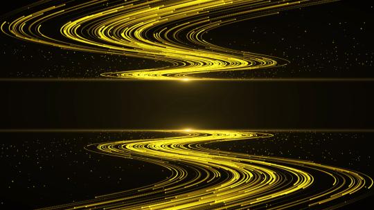 金色4K粒子光线河流AE模板