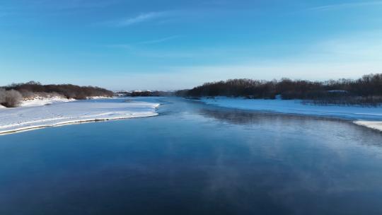 春天开河蓝色的不冻河