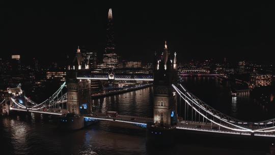 英国伦敦城市夜景航拍！