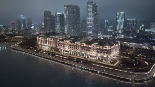 上海城市风光世界会客厅建筑夜景