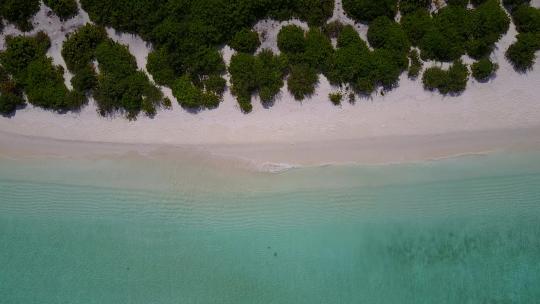 海岸海滩的航空全景