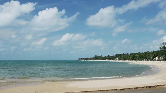 美丽的泰国海滩在苏梅岛，拉迈海滩风景和景观，美丽的沙滩背面