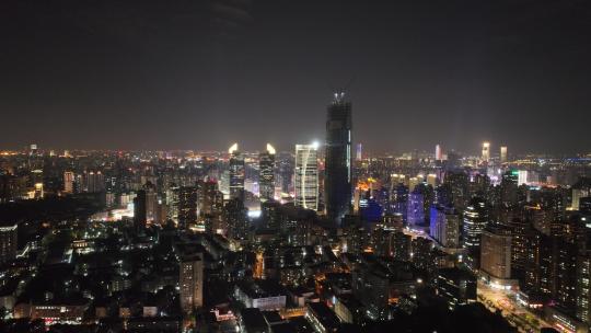 徐家汇商圈夜景航拍空镜