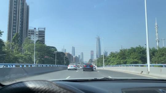 广州高架桥上开车视角