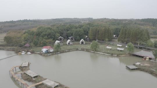 航拍帐篷露营营地（3）