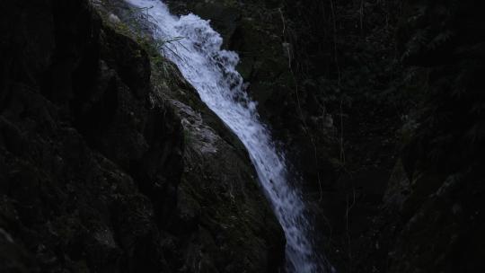 瀑布流水4K自然景观森林岩石山涧