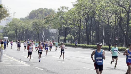 深圳马拉松跑步实拍视频素材模板下载