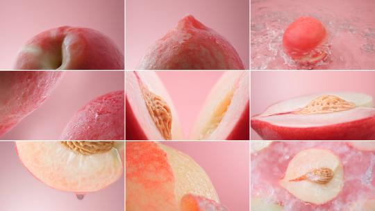 桃桃水蜜桃冷饮新鲜水果饮品广告实拍高清在线视频素材下载