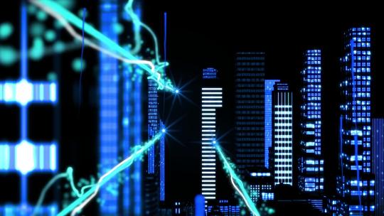 光线穿梭城市开场