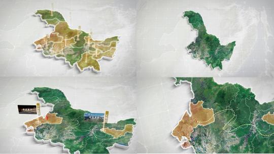 黑龙江地图简约无插件高清AE视频素材下载