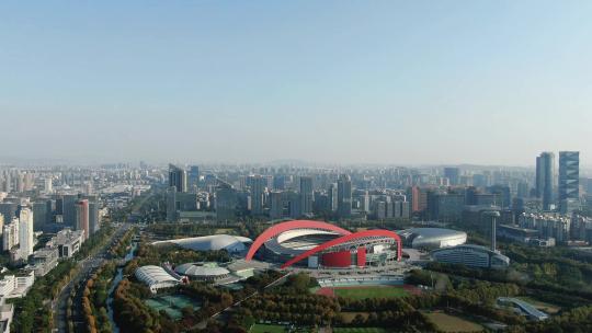 合集南京体育中心地标建筑航拍