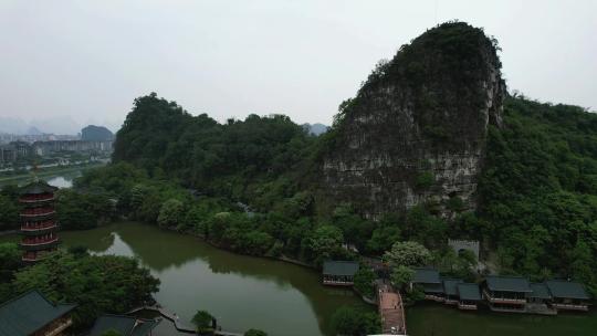 广西桂林木龙湖景区航拍视频素材模板下载