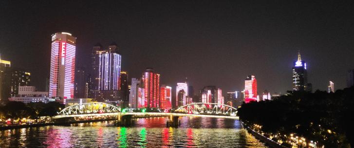 珠江两岸夜景视频素材模板下载