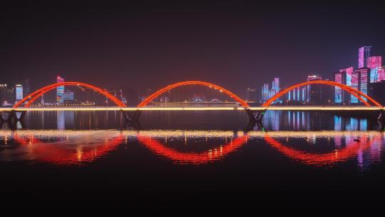 长沙岳麓区夜景航拍